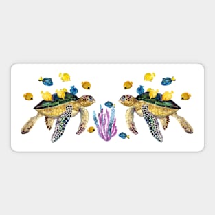 Sea Turtles Tropical Fish Mug Sticker